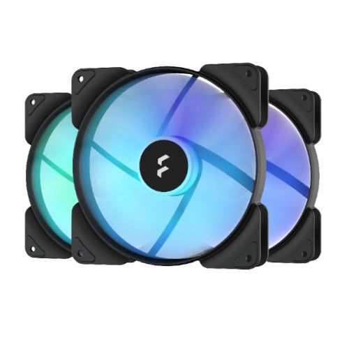 Fractal Design Aspect 14 14cm RGB PWM Case Fans (3 Pack), Rifle Bearing, Supports Chaining, Aerodynamic Stator Struts, 500-1700 RPM, Black Frame Fractal Design Aspect 14 14cm RGB PWM Case Fans (3 Pack), Rifle Bearing, Supports Chaining, Aerodynamic Stator Struts, 500-1700 RPM, Black Frame